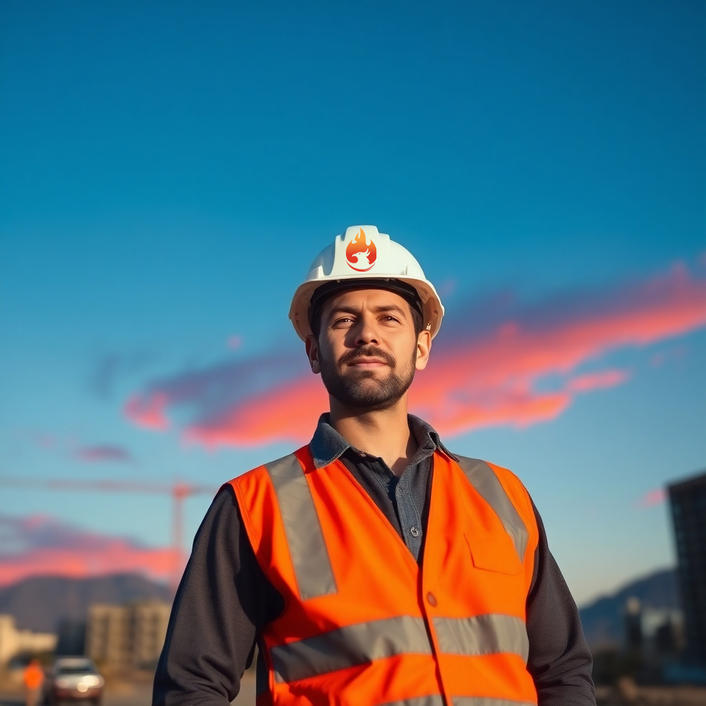 Fenix Fire Watch professional in hard hat and safety vest on site
